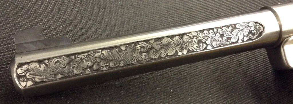Custom gun engraving by Gus's Guns 13